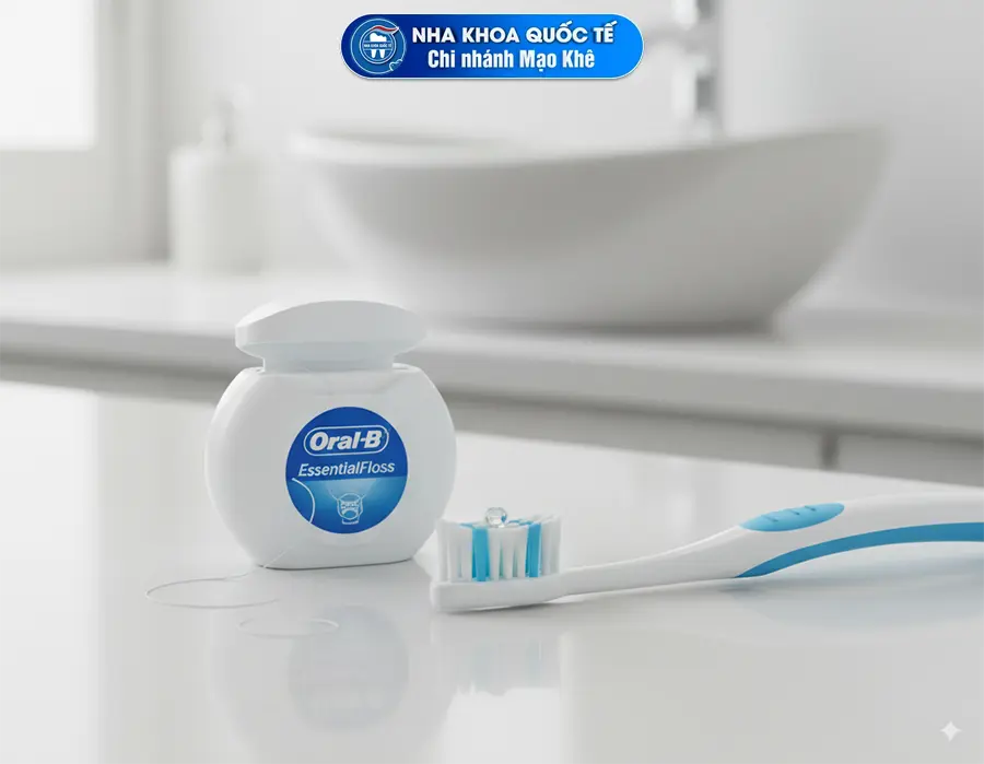Sử dụng chỉ nha khoa và bàn chải lông mềm