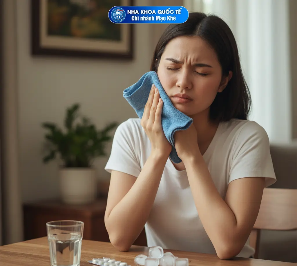 chườm lạnh răng