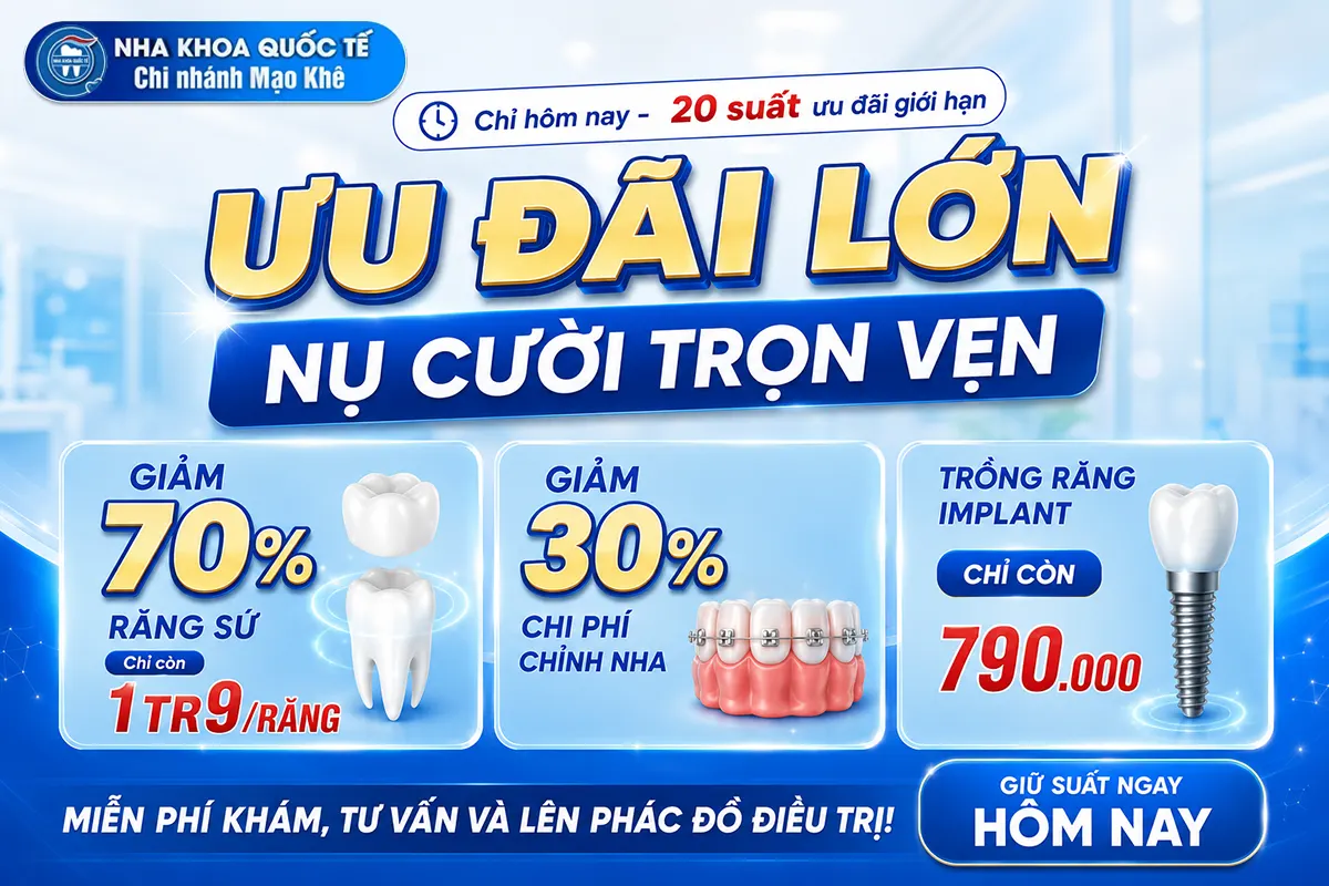 khuyến mãi 20 suất nha khoa mạo khê