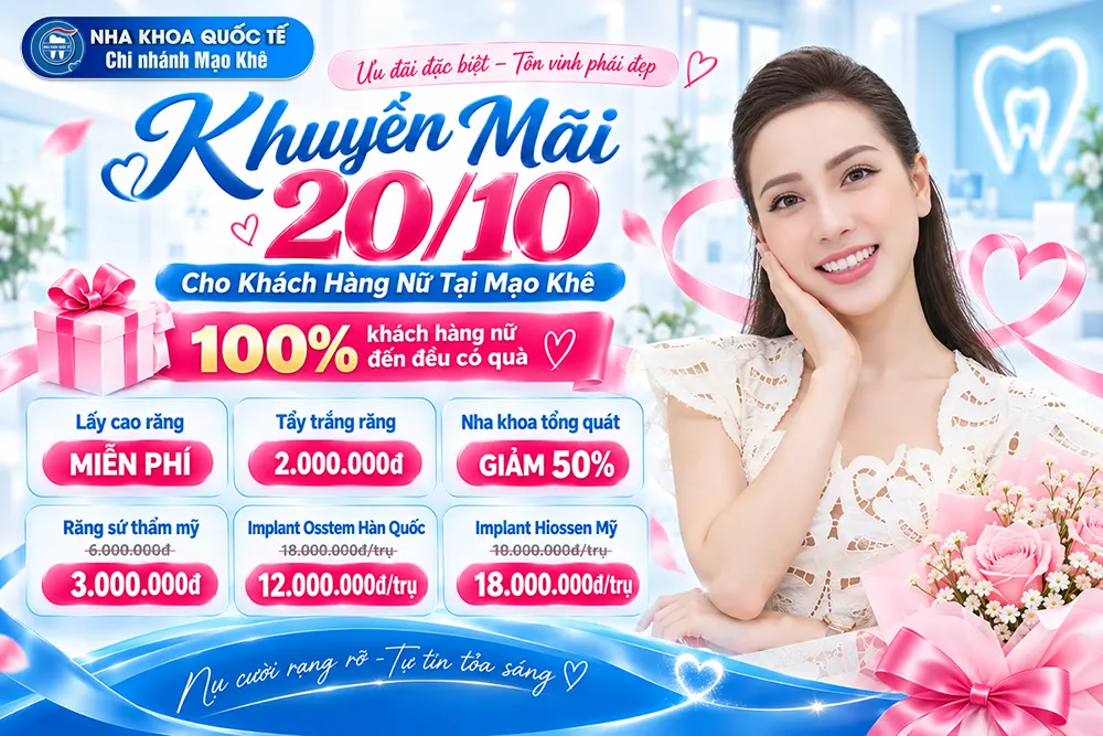 khuyến mãi 20-10 nha khoa mạo khê